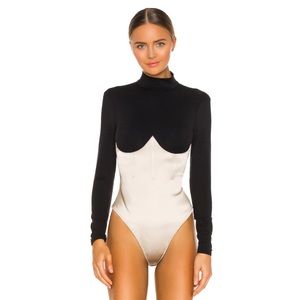 Fleur du Mal | Tops | Fleur Du Mal Mock Neck Long Sleeve Bodysuit In Black  Bone | Poshmark